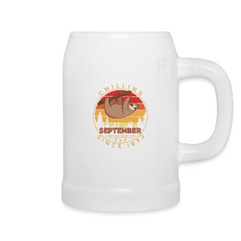 Born in 1973 September Vintage Gift Idea - Beer Mug - white - Right