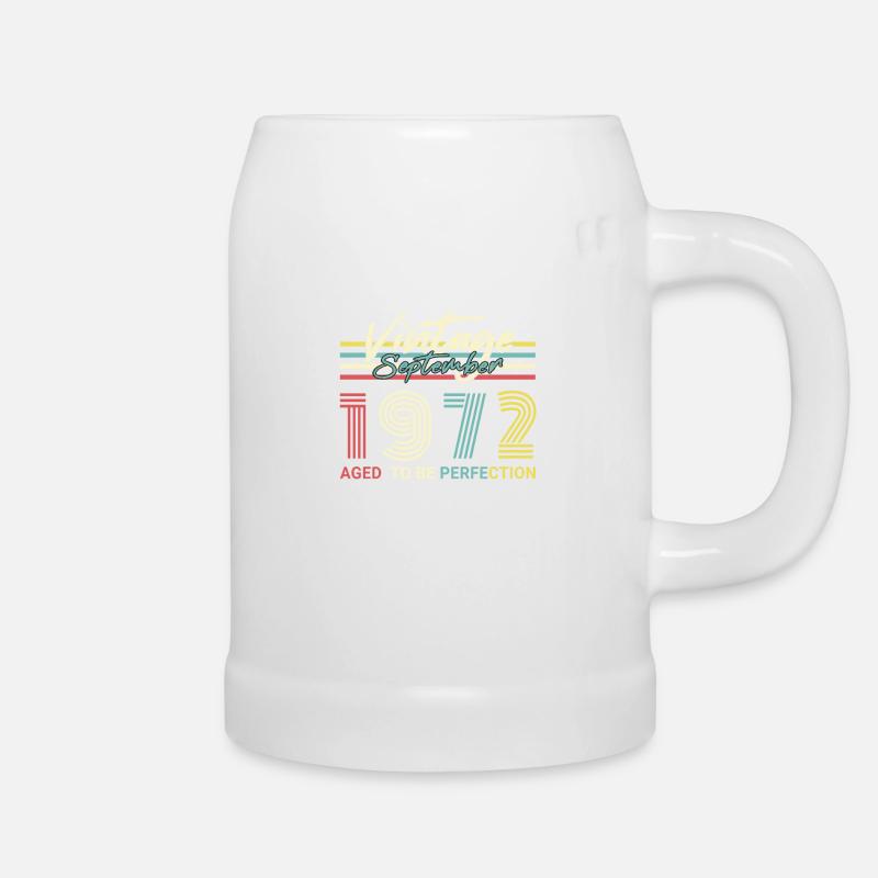1972 Im September Retro Geschenk - Bierkrug - Weiß