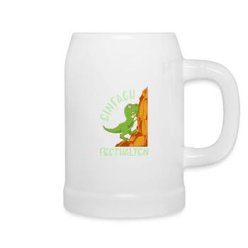 Kletter Spaß Spruch Einfach festhalten Boulder - Bierkrug - Weiß - Rechts