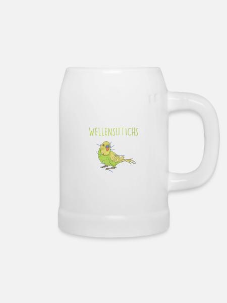 Wellensittich Geschenk Anatomie Wellensittich - Bierkrug - Weiß