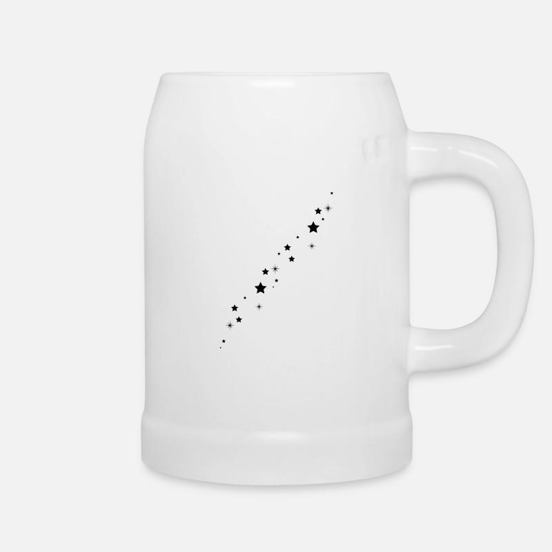 Black Star Shooting Star - Beer Mug - white
