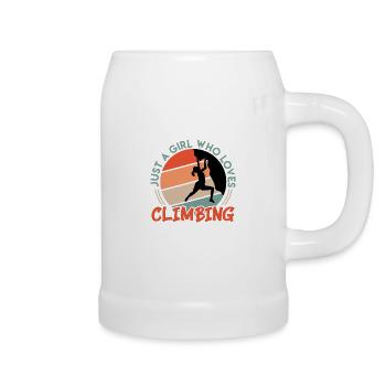 Climbing Saying Just a girl who loves Climbing - Beer Mug - white - Right