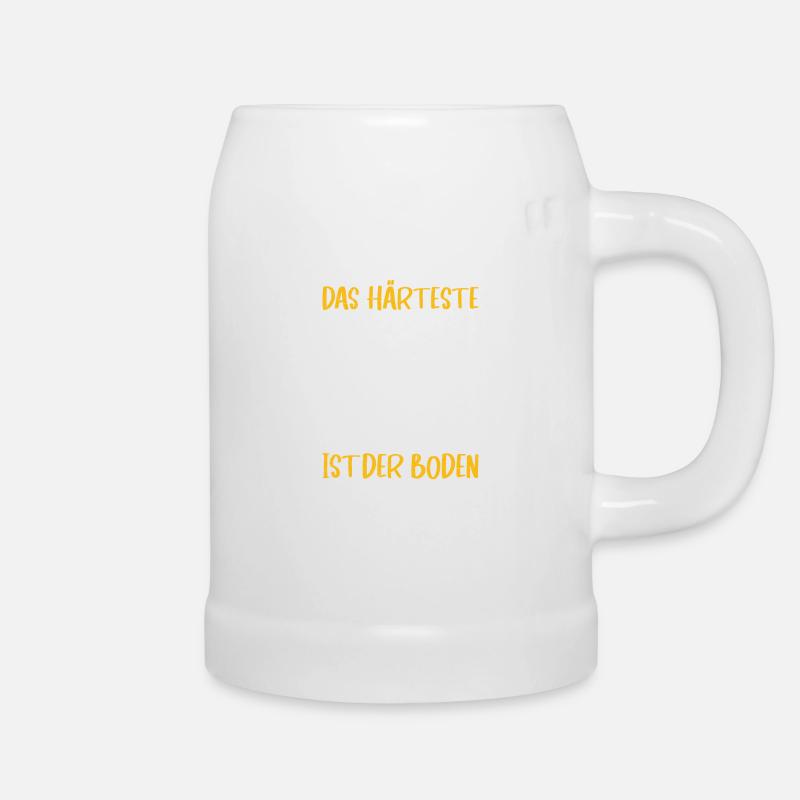 Boulder Spruch Härteste am Bouldern ist der Boden - Bierkrug - Weiß