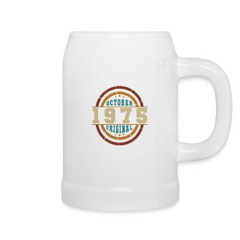 Né octobre 1975 Orginal Retro - Chope en céramique - blanc - Droite