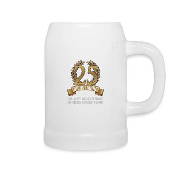 Company anniversary 25 years employee company celebration - Beer Mug - white - Right