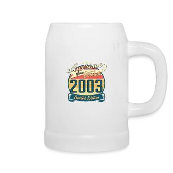 Geschenkidee Oktober 2003 Retro - Bierkrug - Weiß - Rechts