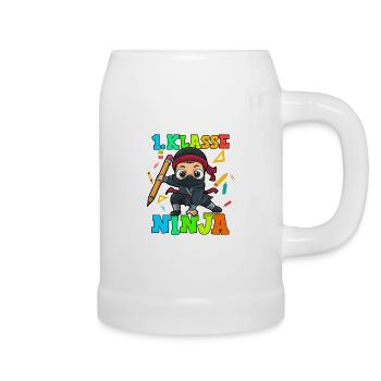 Einschulung Schulkind Ninja 1. Klasse Schulanfang - Bierkrug - Weiß - Rechts