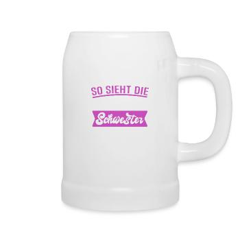 Beste Schwester Sprüche - Bierkrug - Weiß - Rechts