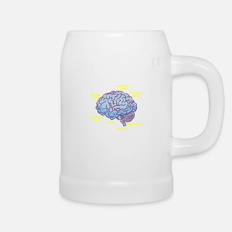 Anatomie eines Gehirns - Bierkrug - Weiß