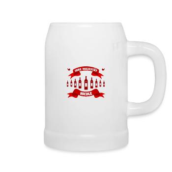Nicole - Wein her! Majestät Nicole hat Durst! - Bierkrug - Weiß - Rechts