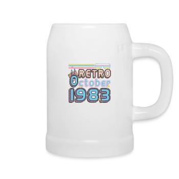 1983 In October Retro Gift - Beer Mug - white - Right