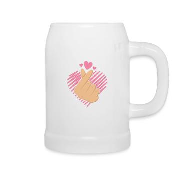 K-Pop Handschnipser Liebe - Bierkrug - Weiß - Rechts