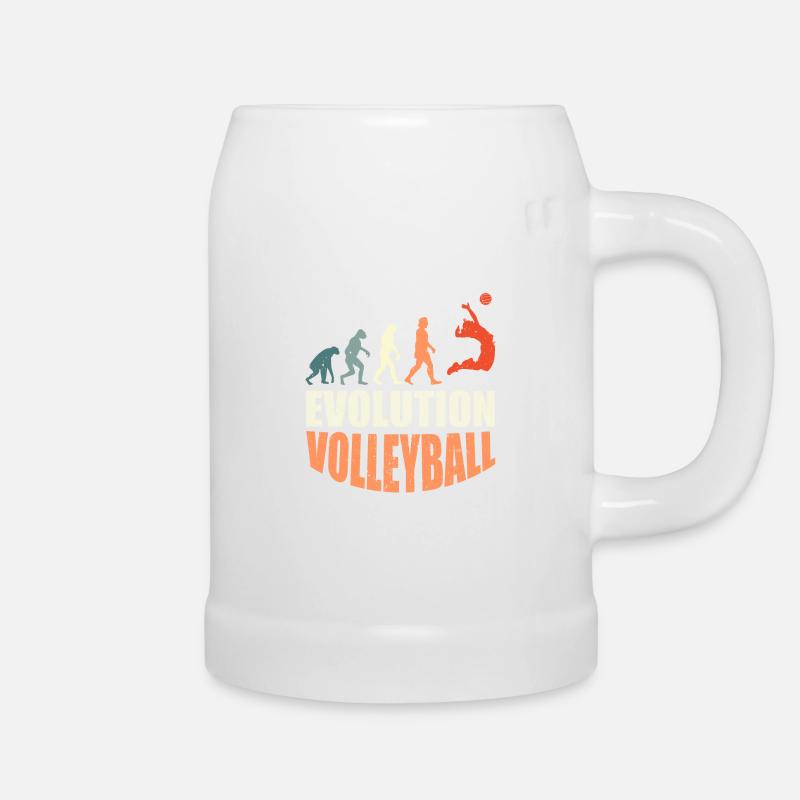 Volleyballer Evolution Volleyball - Bierkrug - Weiß
