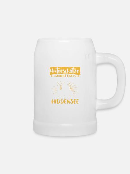 Hiddensee Radfahrer Ostsee - Bierkrug - Weiß