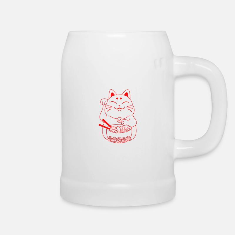 Winkekatze Japan japanische Katze Ramen - Bierkrug - Weiß