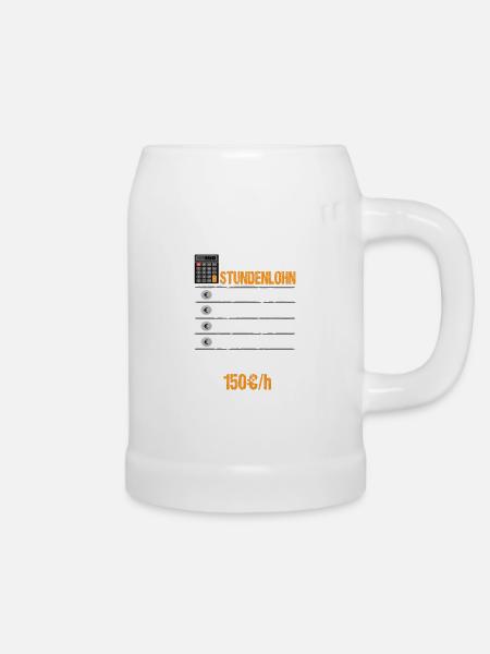 Tiefbauer Stundenlohn - Bierkrug - Weiß