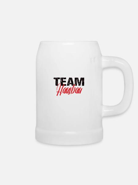 Team Hausbau - Bierkrug - Weiß