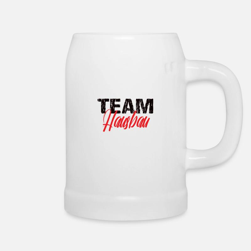 Team Hausbau - Bierkrug - Weiß