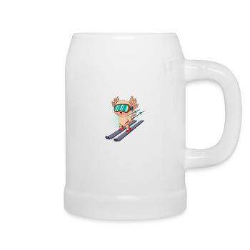 J’aime beaucoup Skier Ski Ski Apres Ski - Chope en céramique - blanc - Droite
