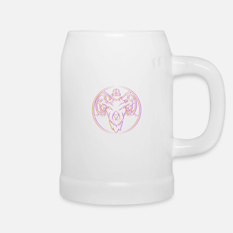 Baphomet Teufel Ziege Satan Symbol Bafomet - Bierkrug - Weiß