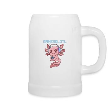 Kawaii Manga Axolotl Gaming Axolotl Gamer - Bierkrug - Weiß - Rechts