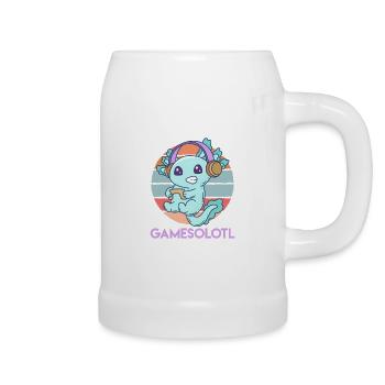 Gamesolotl Axolotl Gamer - Beer Mug - white - Right