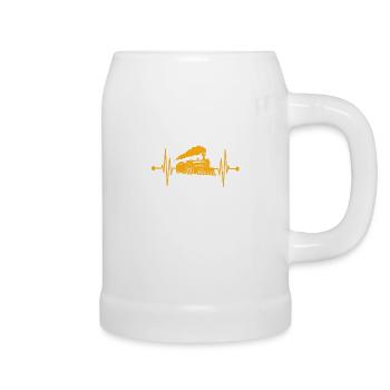Railways Steam Locomotive Heartbeat - Beer Mug - white - Right