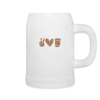 Peace Love Coffee Coffee Coffee Drinker - Beer Mug - white - Right