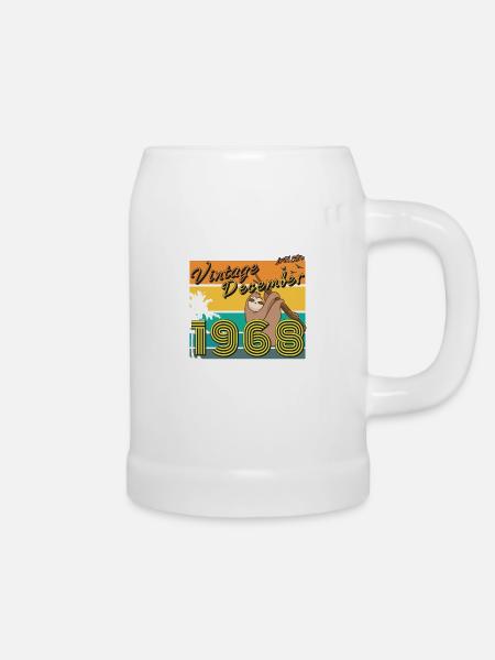 1968 Im Dezember Vintage Faultier - Bierkrug - Weiß