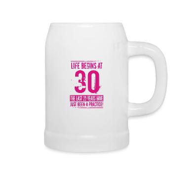 30e anniversaire - Chope en céramique - blanc - Droite