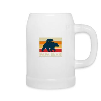 Papa Bear Vintage Father-to-be - Beer Mug - white - Right