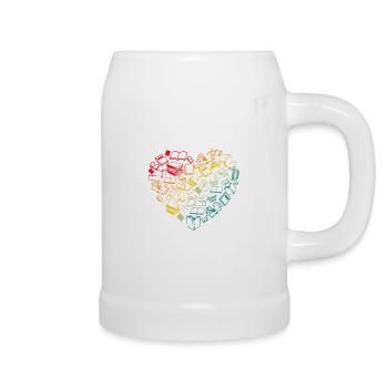 Books Love Heart Bookworm Bookworm - Beer Mug - white - Right
