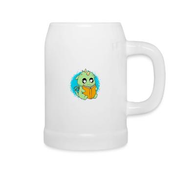 No Bookworm Book Dragon Dragon Children - Beer Mug - white - Right