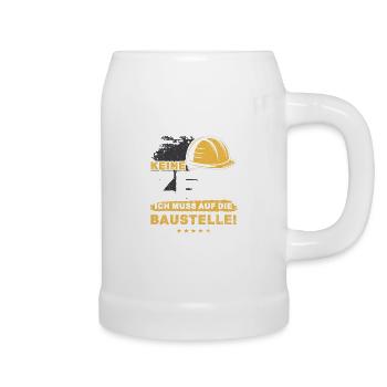Bauherren Geschenk - Bauherr 2022 - Bierkrug - Weiß - Rechts