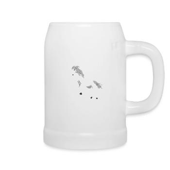 Horse Illustration Riding Equestrian Sports - Beer Mug - white - Right