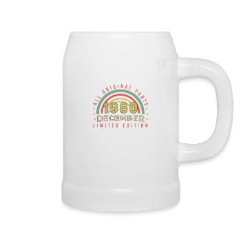 Né en décembre 1980 Cadeau - Chope en céramique - blanc - Droite
