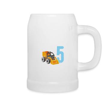 Achtung ich bin 5 Jahre Geburtstag 5. Geburtstag - Bierkrug - Weiß - Rechts