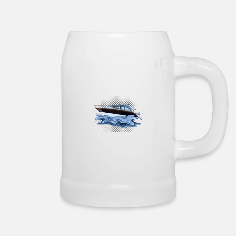 Kapitän Geschenk Bootsführerschein Motorboot Käptn - Bierkrug - Weiß