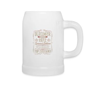 Oldtimer Baujahr 1972 Jahrgang Geburtstag Geschenk - Bierkrug - Weiß - Rechts
