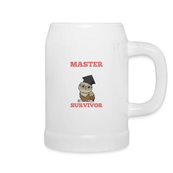 Master Degree Survivor Master Abschluss - Bierkrug - Weiß - Rechts