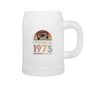 1975 Vintage Jahrgang Geburtstag Retro Geschenk - Bierkrug - Weiß - Rechts