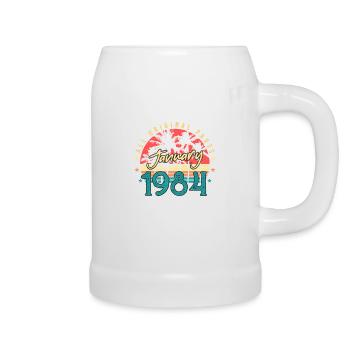 January 1984 Vintage gift idea - Beer Mug - white - Right