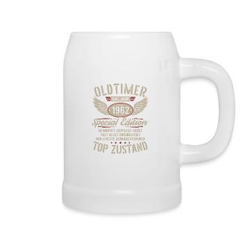 Oldtimer Baujahr 1962 Jahrgang Geburtstag Geschenk - Bierkrug - Weiß - Rechts