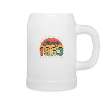 1963 Januar Retro Nicht Zu Stoppen - Bierkrug - Weiß - Rechts