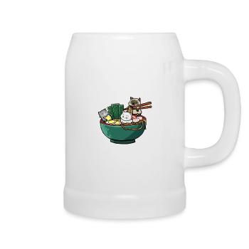 Bol de nouilles ramen japonais Kawaii Anime Cat - Chope en céramique - blanc - Droite