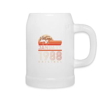 Born January 1988 Vintage - Beer Mug - white - Right
