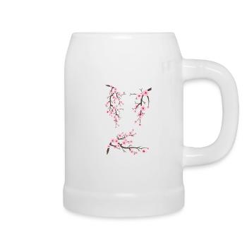 Japanese Cherry Blossom Sakura - Beer Mug - white - Right