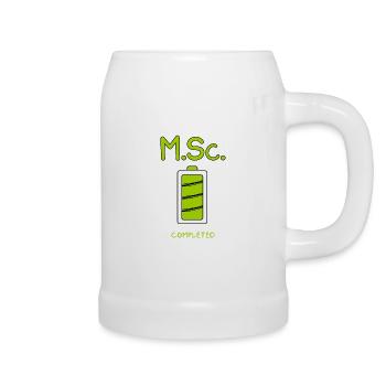 Master of Science completed Master's degree - Beer Mug - white - Right