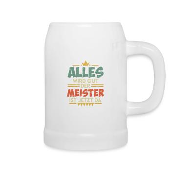 Meisterprüfung Meister ist jetzt da - Bierkrug - Weiß - Rechts
