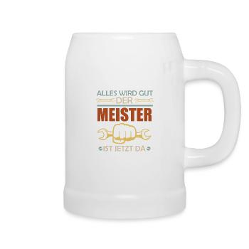 Meister Meisterprüfung Meisterschule Meister - Bierkrug - Weiß - Rechts